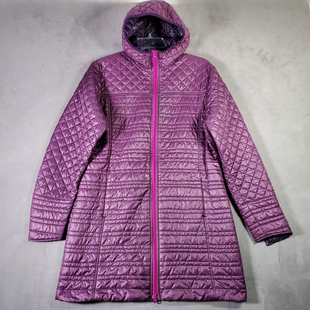 Title Nine Kismet Car Coat Jacket‎ Womens L Purple Lightweight Quilted Puffer